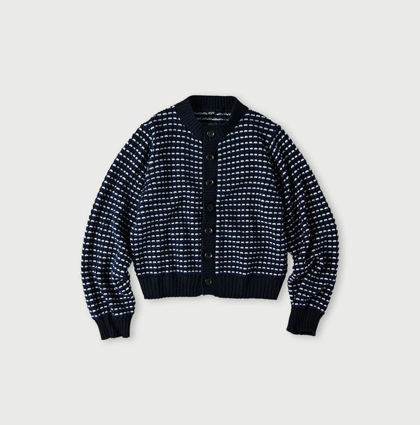 45R Indigo Bonita Jacquard Cardigan