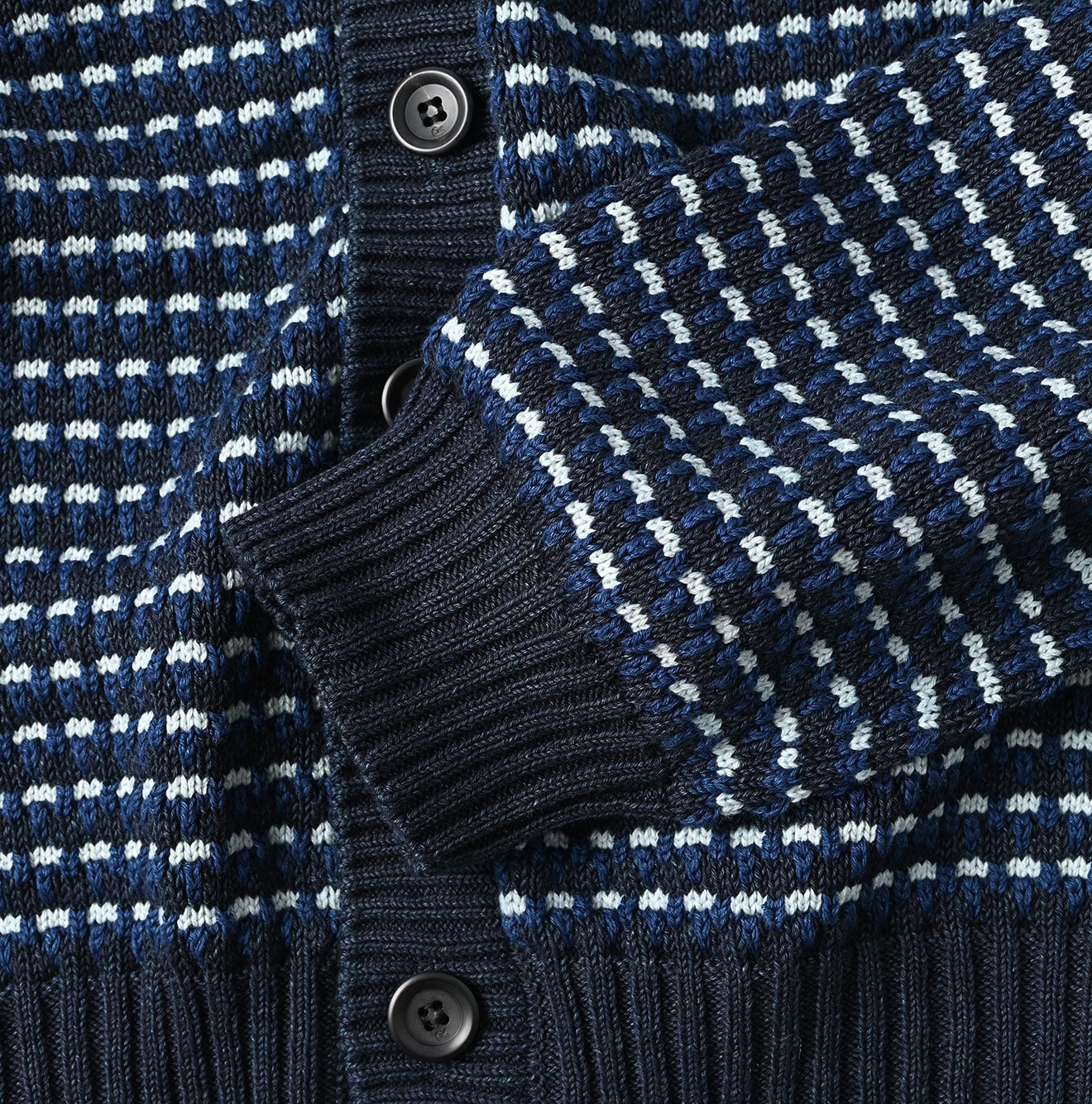 Indigo Bonita Jacquard Cardigan | 45R Official Online Store – 45R
