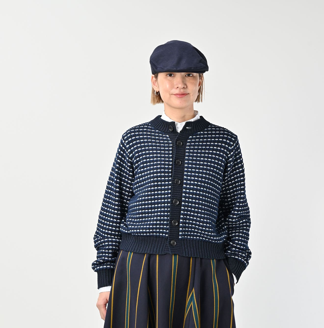 45R Indigo Bonita Jacquard Cardigan - Image 3