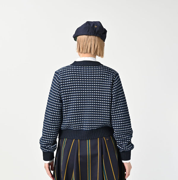 45R Indigo Bonita Jacquard Cardigan