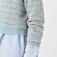 45R Bonita Jacquard Cardigan (Saxe Blue)