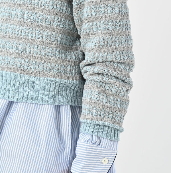 45R Bonita Jacquard Cardigan (Saxe Blue)