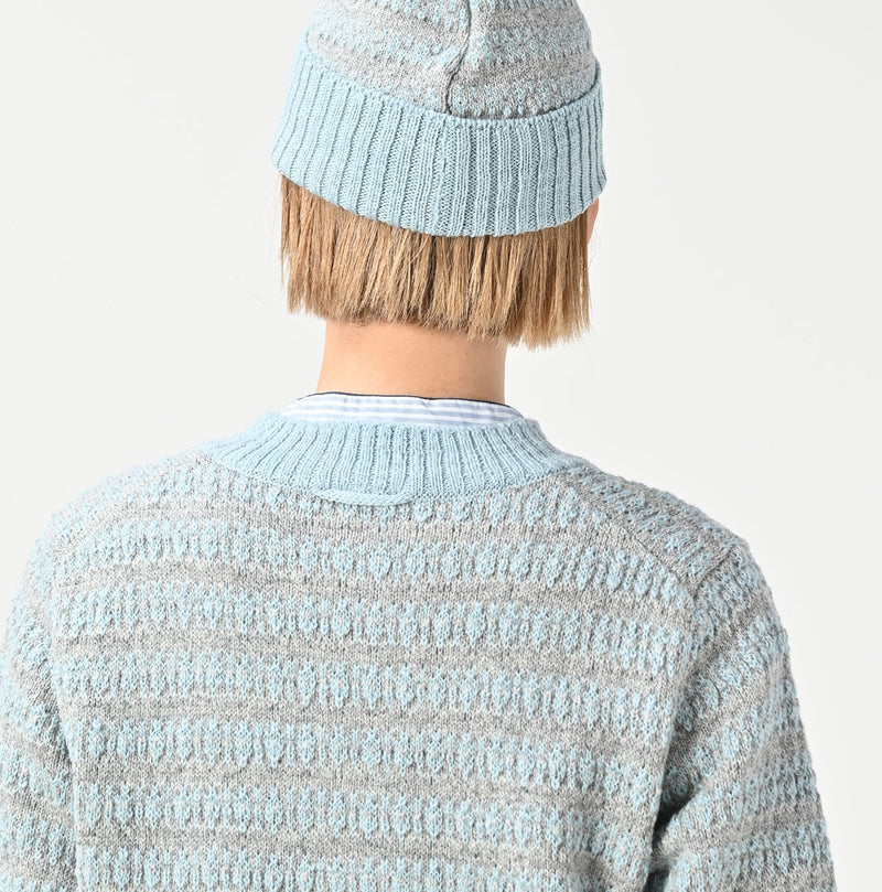 45R Bonita Jacquard Cardigan (Saxe Blue)