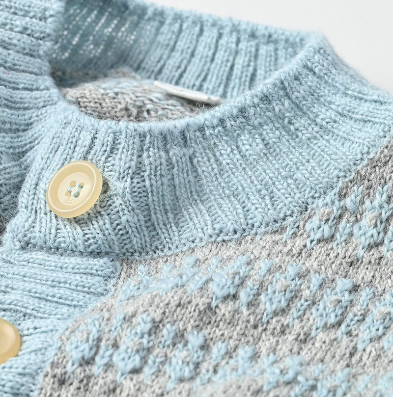 45R Bonita Jacquard Cardigan (Saxe Blue)