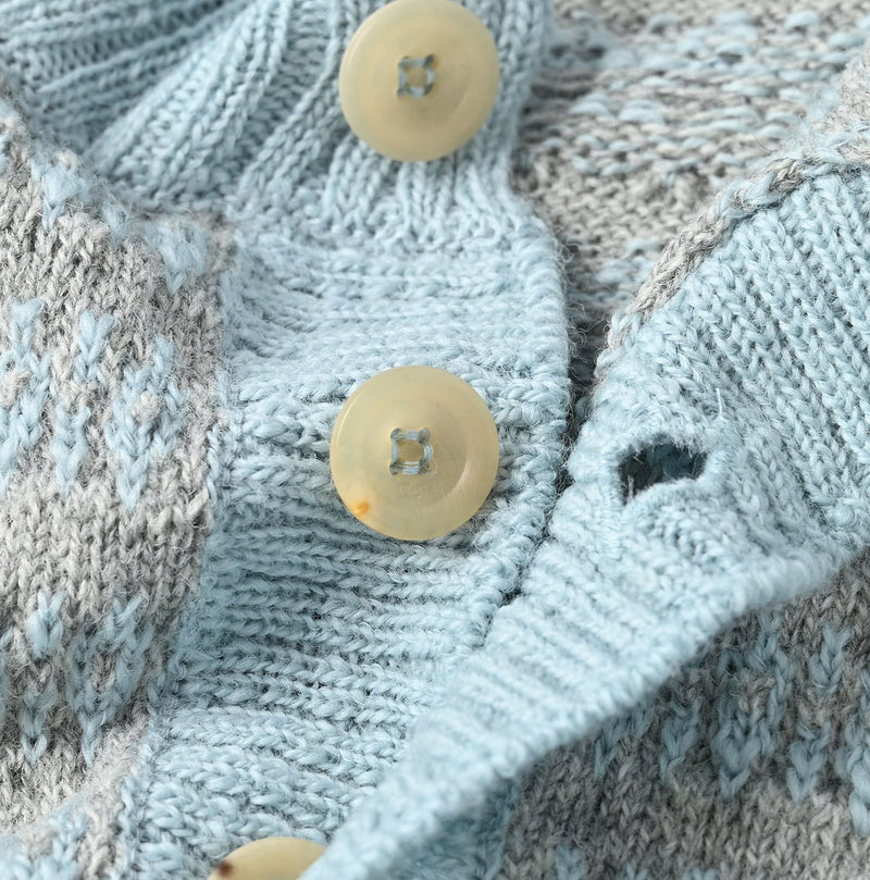 45R Bonita Jacquard Cardigan (Saxe Blue)