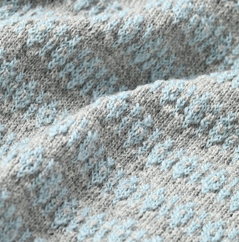 45R Bonita Jacquard Cardigan (Saxe Blue)