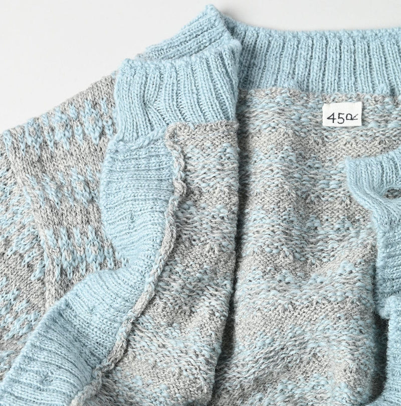 45R Bonita Jacquard Cardigan (Saxe Blue)