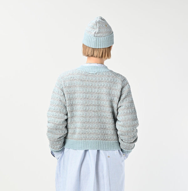 45R Bonita Jacquard Cardigan (Saxe Blue)