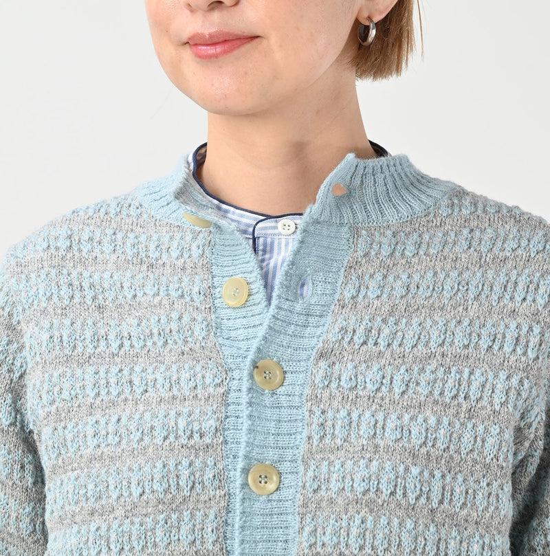 45R Bonita Jacquard Cardigan (Saxe Blue)