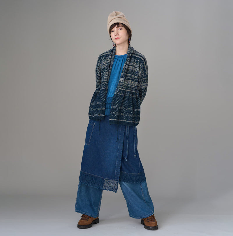 Indigo Nordic Jacquard Bolero - Image 2