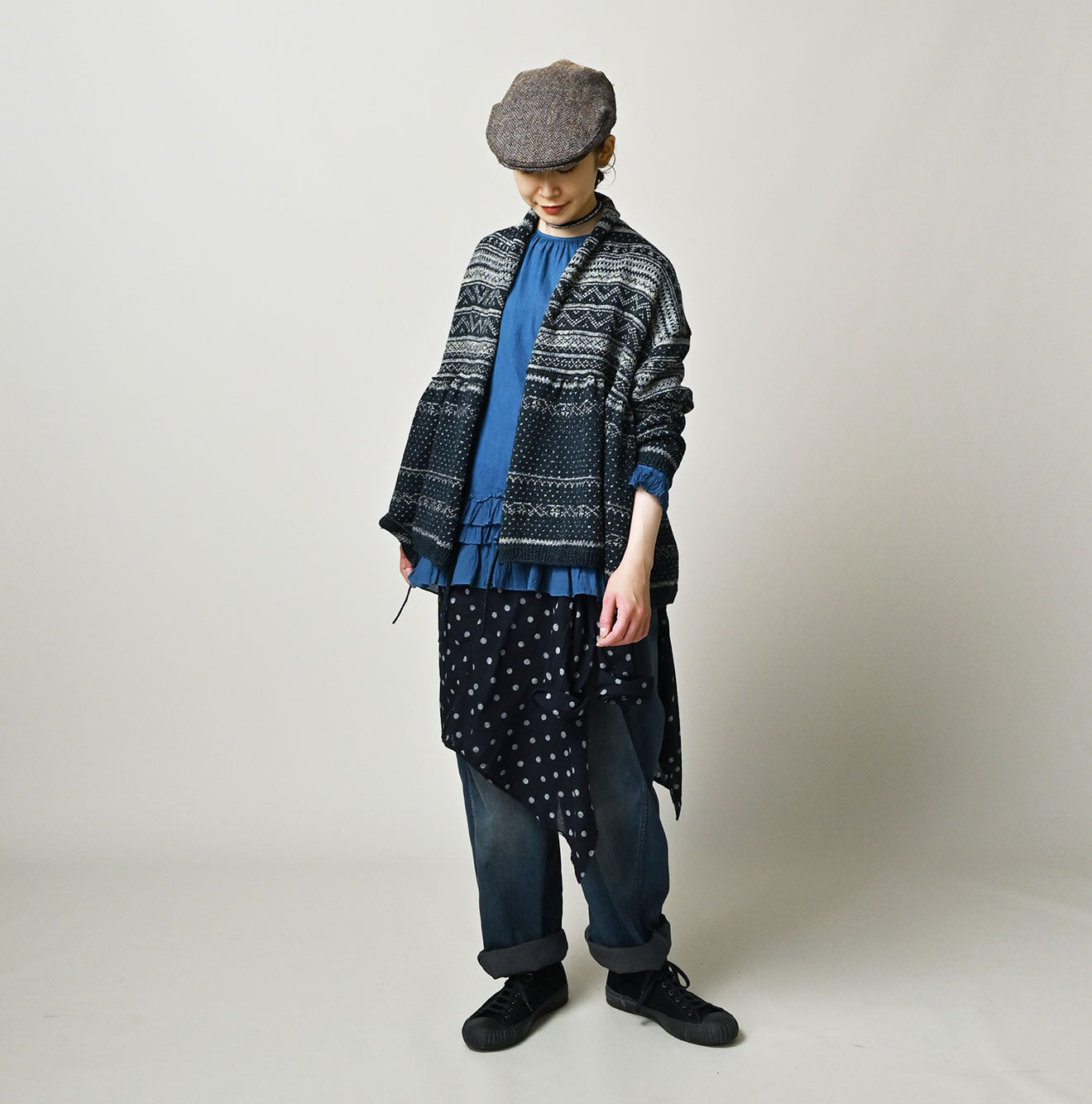 45R Indigo Nordic Jacquard Bolero - Image 3