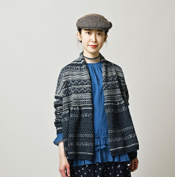 45R Indigo Nordic Jacquard Bolero