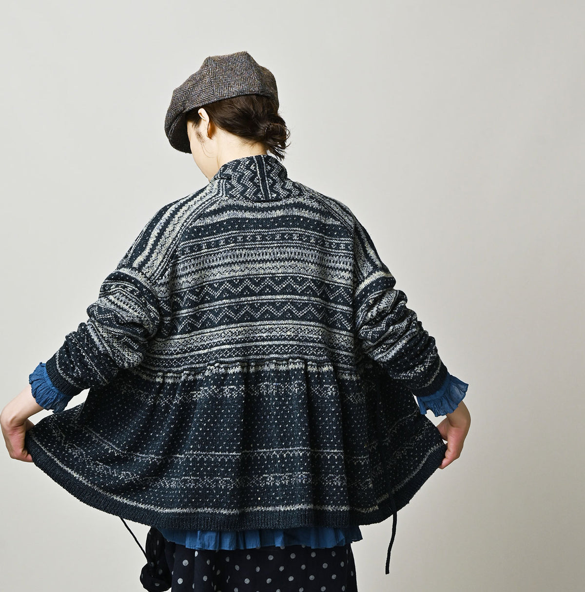45R Indigo Nordic Jacquard Bolero