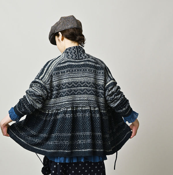 45R Indigo Nordic Jacquard Bolero