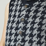 Indigo Houndstooth Vest