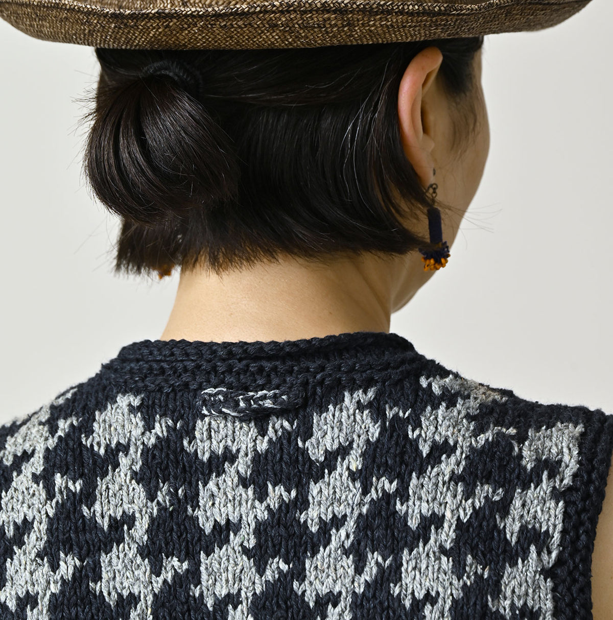 Indigo Houndstooth Vest