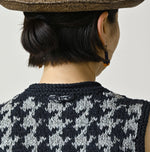 Indigo Houndstooth Vest