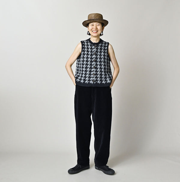 Indigo Houndstooth Vest