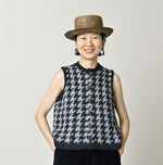 Indigo Houndstooth Vest