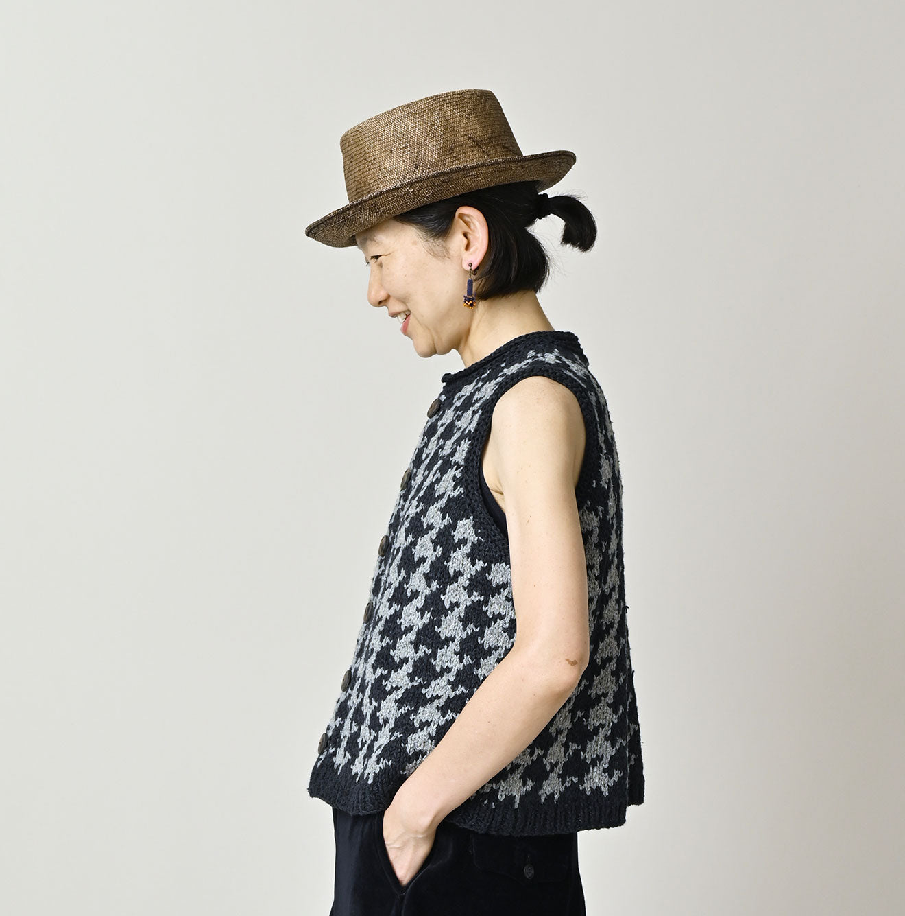 Indigo Houndstooth Vest - Image 4