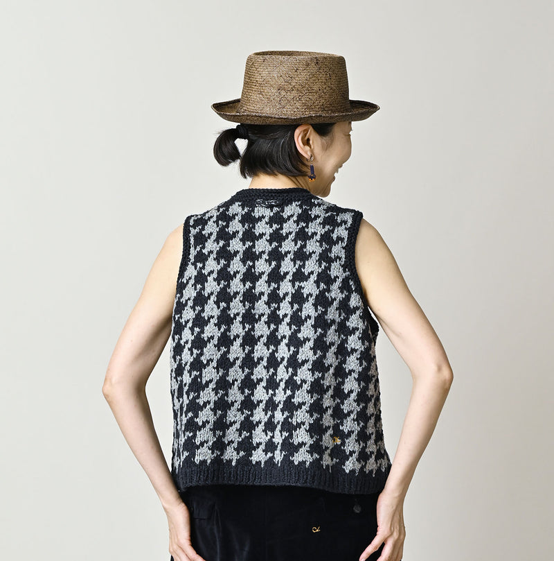 Indigo Houndstooth Vest - Image 5