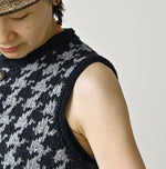 Indigo Houndstooth Vest