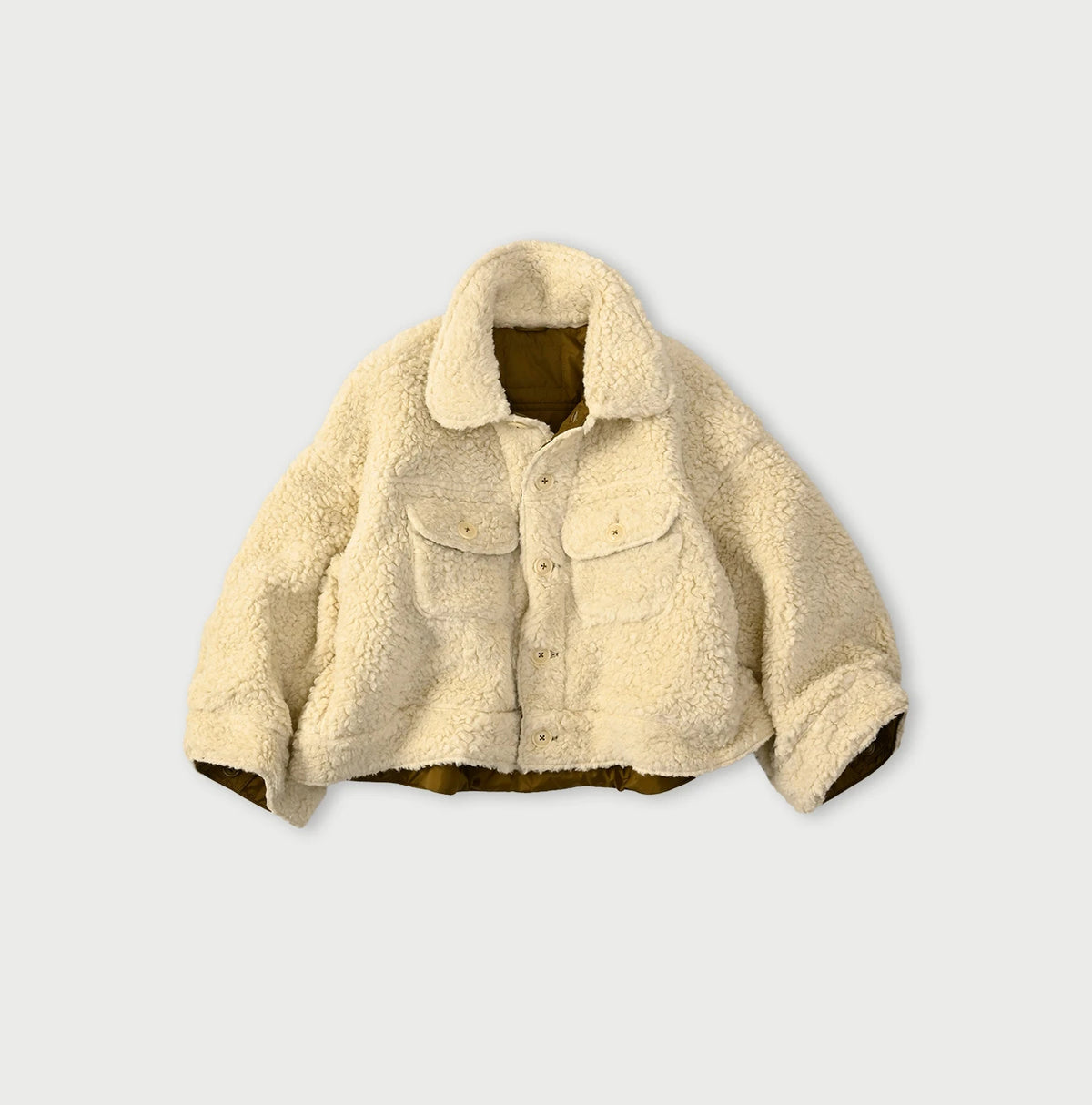 45R Wool Boa × Nylon Annie Bolero Blouson