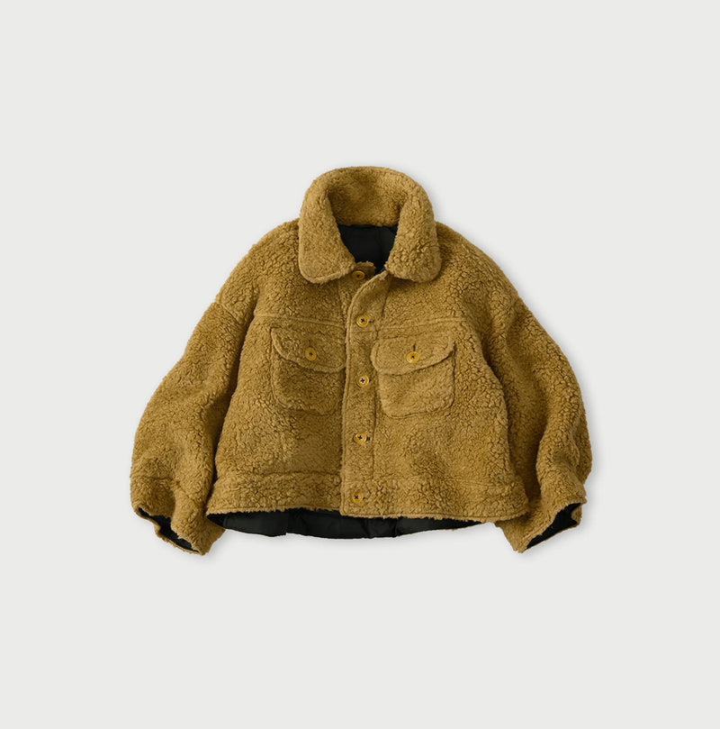 45R Wool Boa × Nylon Annie Bolero Blouson - Image 3