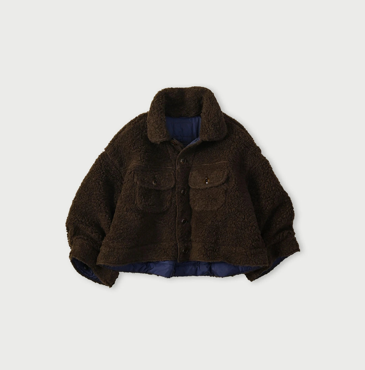 45R Wool Boa × Nylon Annie Bolero Blouson - Image 4