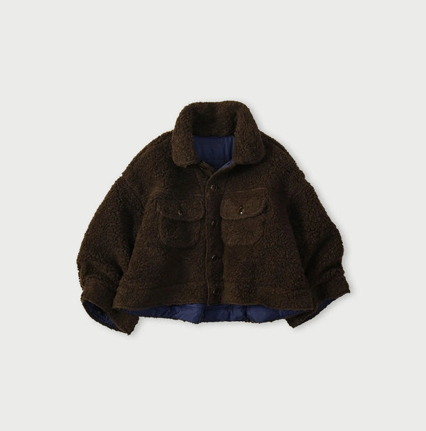 45R Wool Boa × Nylon Annie Bolero Blouson