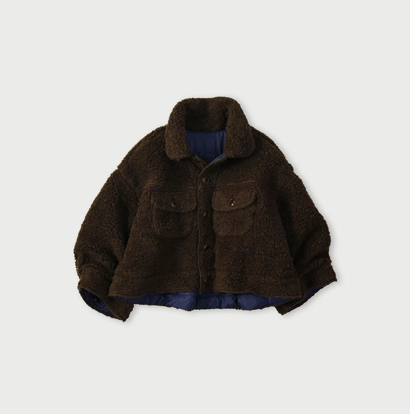 45R Wool Boa × Nylon Annie Bolero Blouson - Image 4