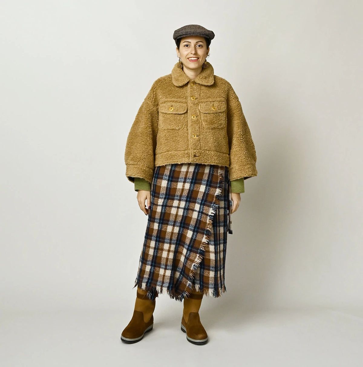 45R Wool Boa × Nylon Annie Bolero Blouson