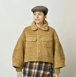 45R Wool Boa × Nylon Annie Bolero Blouson