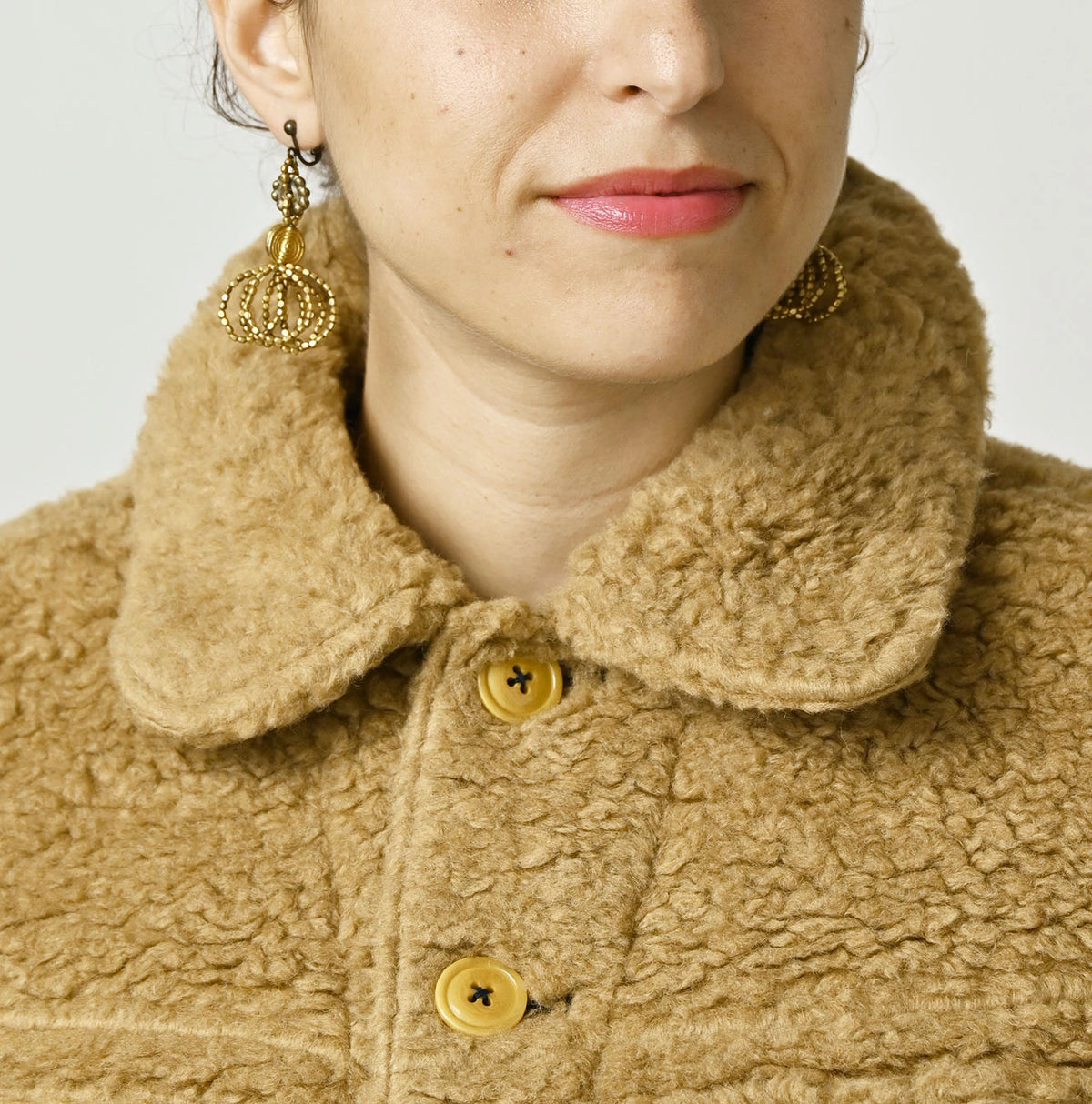 45R Wool Boa × Nylon Annie Bolero Blouson