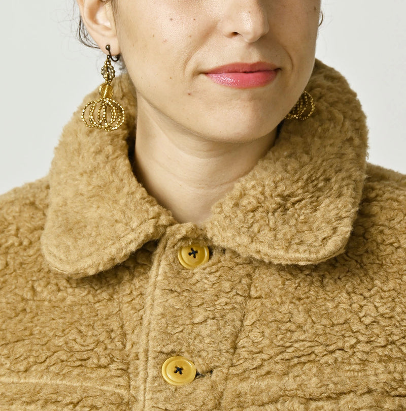 45R Wool Boa × Nylon Annie Bolero Blouson - Image 9