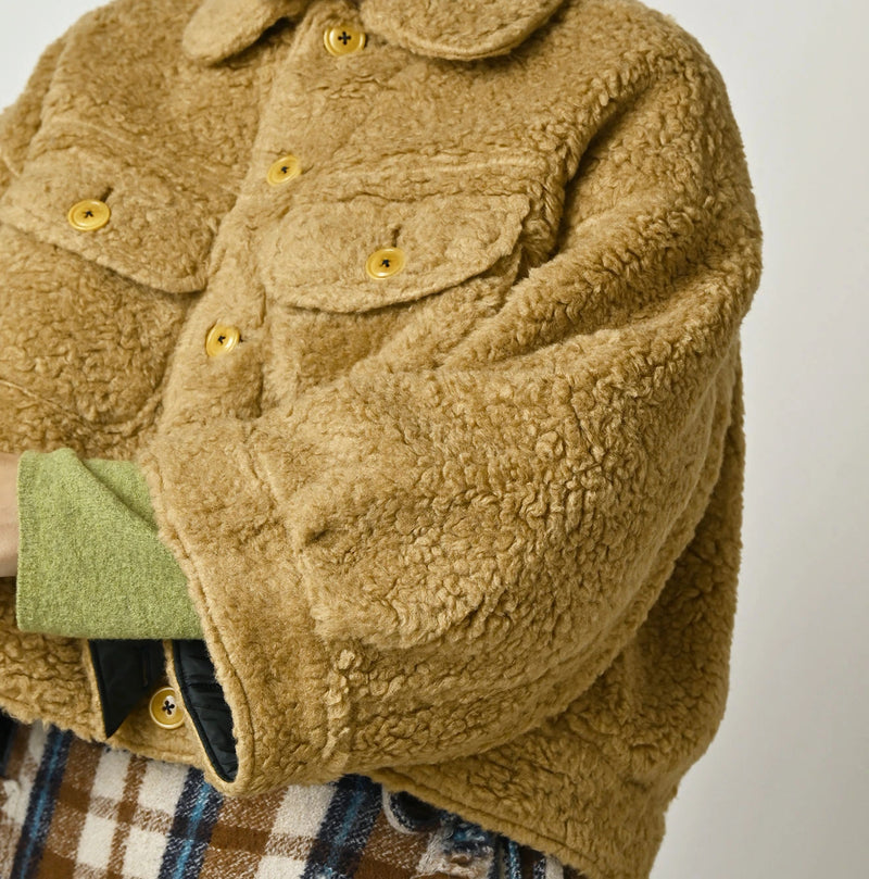 45R Wool Boa × Nylon Annie Bolero Blouson - Image 11