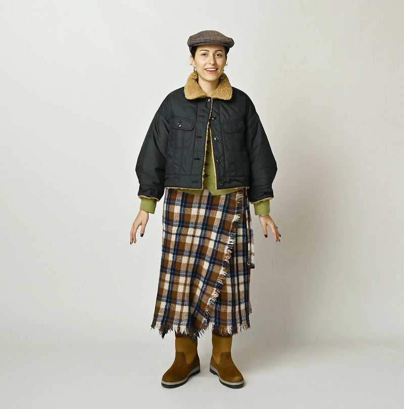 45R Wool Boa × Nylon Annie Bolero Blouson - Image 13