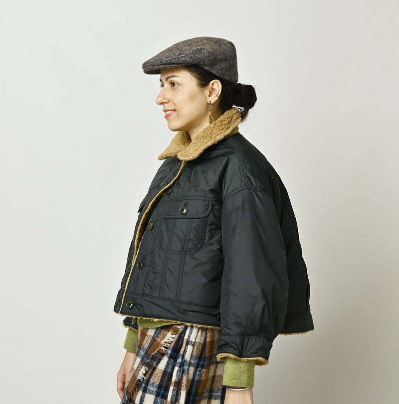 45R Wool Boa × Nylon Annie Bolero Blouson - Image 15
