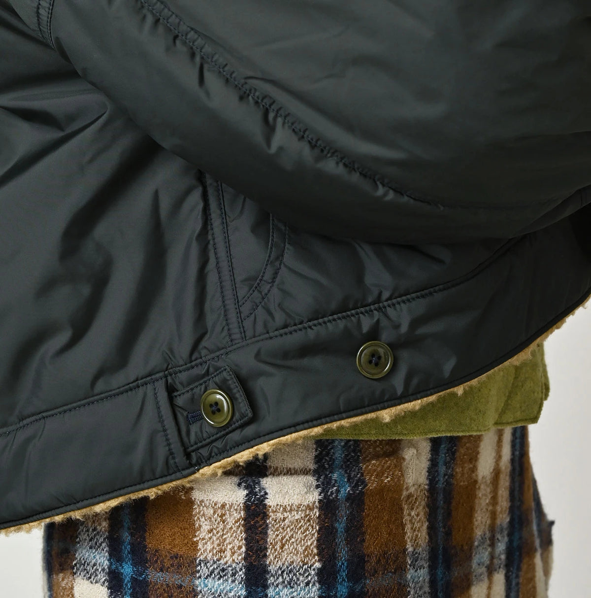 45R Wool Boa × Nylon Annie Bolero Blouson