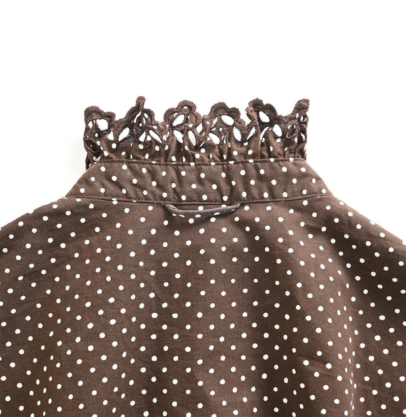 Tappet Dots Cutwork Frilled Blouse