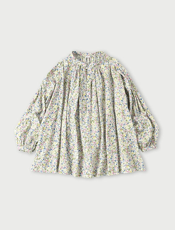 Khadi Flower Smocking Blouse