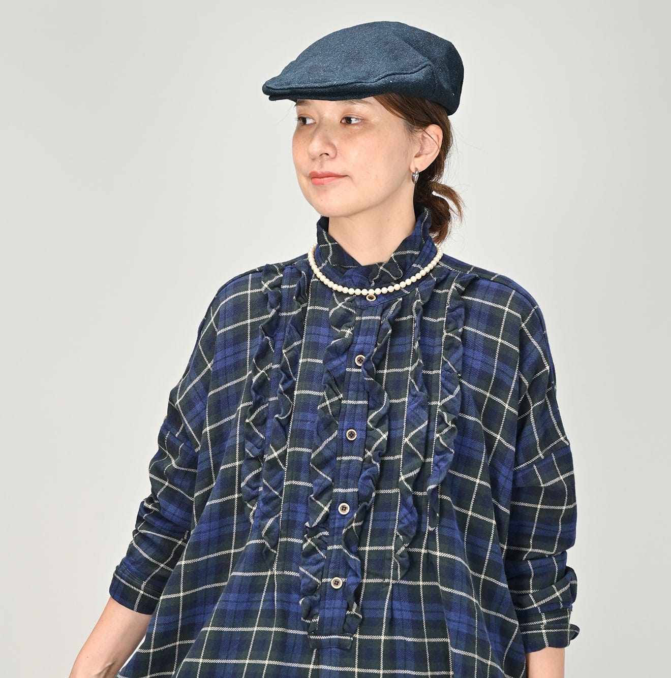 45R India Flannel Frilled Tunic