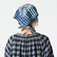45R Indigo Fuwafuwa Double Woven Shirring Blouse