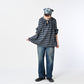 45R Indigo Fuwafuwa Double Woven Shirring Blouse