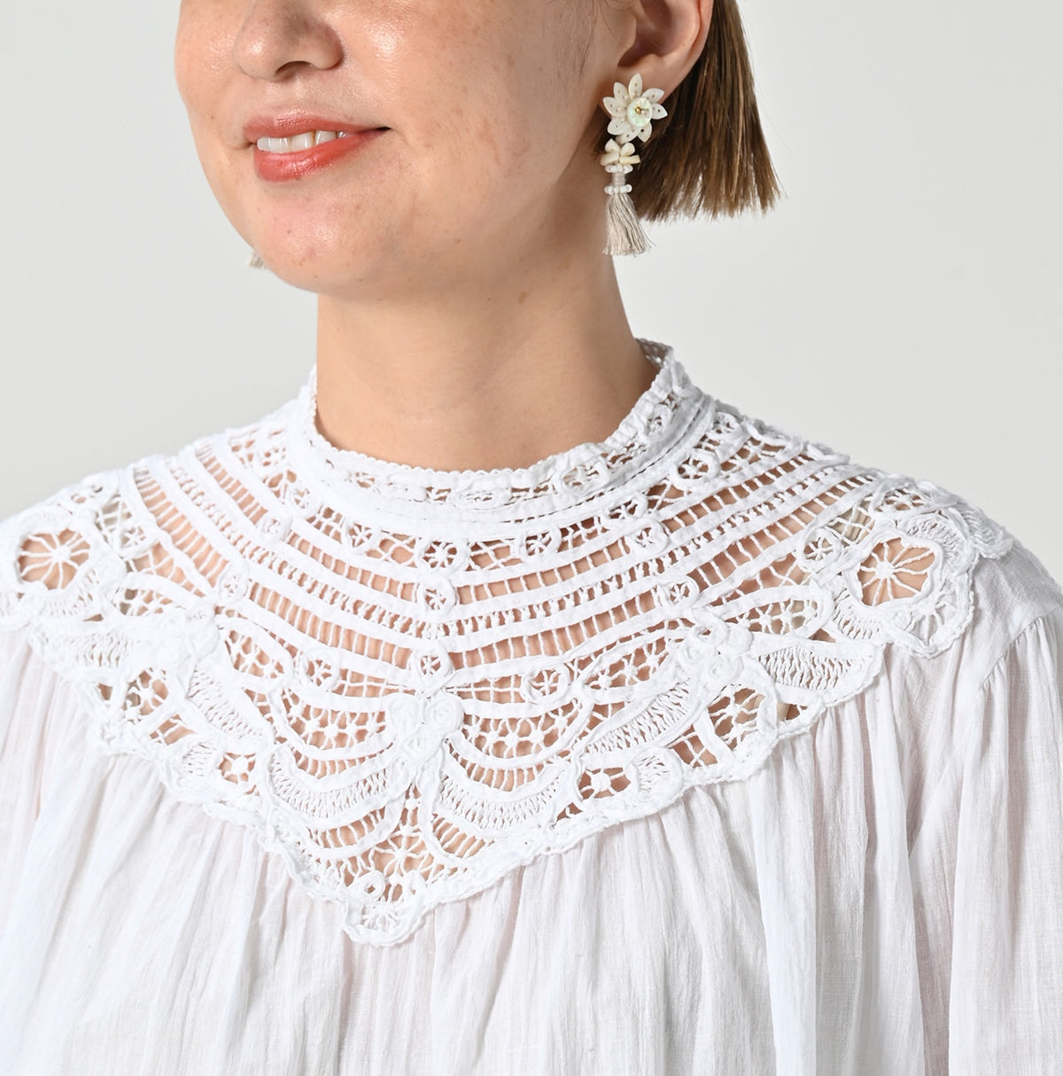 45R Khadi Ribbon Lace Blouse