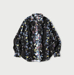 45R Khadi Bouquet Stripe Print Ribbon Blouse