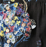 45R Khadi Bouquet Stripe Print Ribbon Blouse