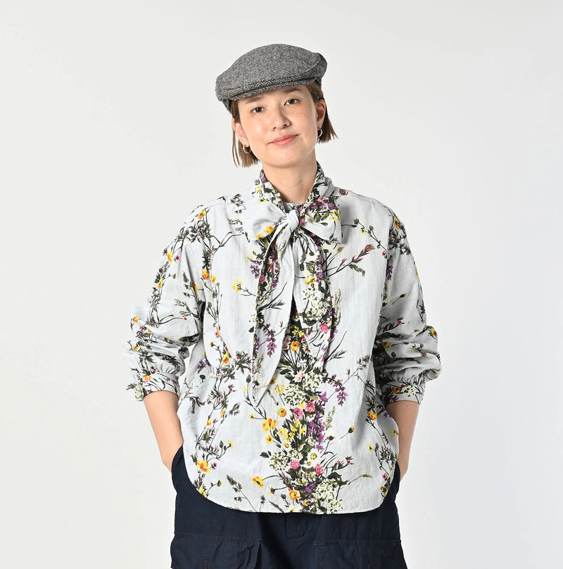 45R Khadi Bouquet Stripe Print Ribbon Blouse - Image 4