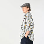 45R Khadi Bouquet Stripe Print Ribbon Blouse