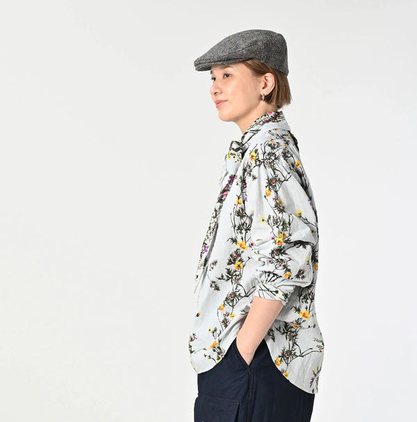 45R Khadi Bouquet Stripe Print Ribbon Blouse